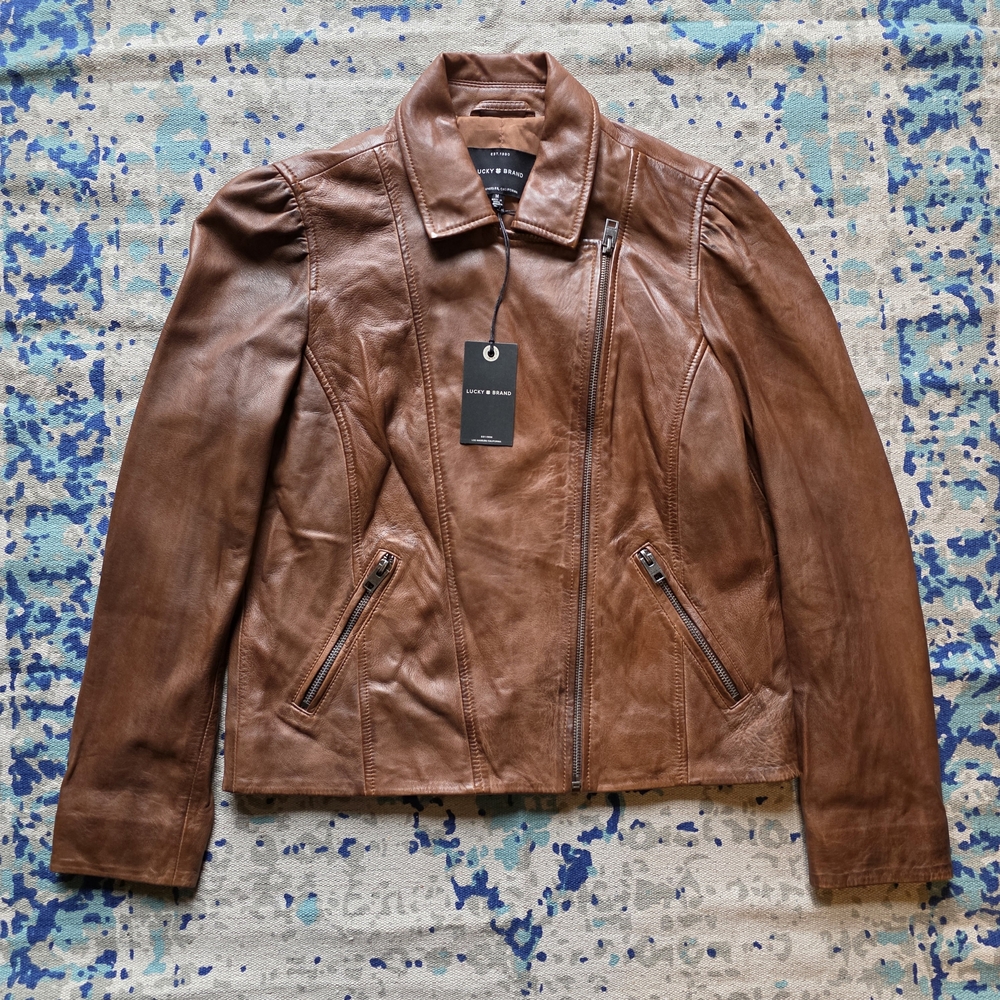Lucky Brand Women's100% Lamb Leather (Shell) Jacket Size: M